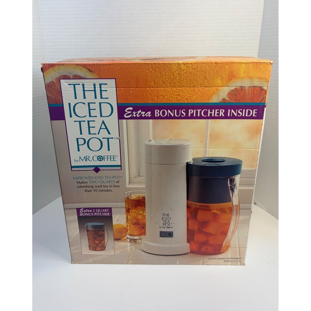 Vintage Mr Coffee The Iced Tea Pot Maker Pitcher 2 QT TM1P Series USA - NEW NOS